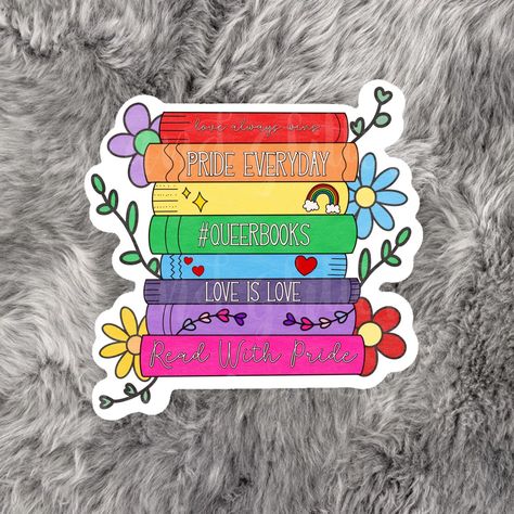 Stacked with Pride: Stickers, Pins, and Bookmarks for Celebrating Literary Style Pride Bookmarks, Cute Pride Stickers, Book Lovers Stickers, Lgbt Book, Subtle Pride Stickers, The Book Was Better Sticker, Pride Merchandise, Book Cart, Queer Books