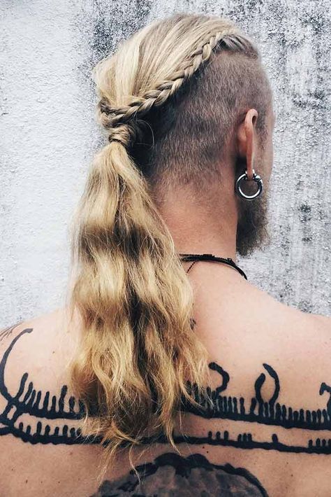 All You'll Want To Know About Long Hairstyles For Men | LoveHairStyles Mens Long Hairstyles Shaved Sides, Viking Hairstyles Shaved Sides, Viking Braids Men Shaved Sides, Viking Hair Shaved Sides, Shaved Sides Long Hair Men, Long Hair Shaved Sides Men, Viking Hairstyle, Viking Haircut, Man With Long Hair