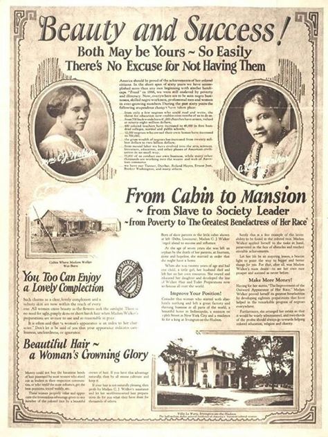 Madam CJ Walker was a Black entrepreneur and the first American self-made female millionaire. Her story of #success is that of from cabin to mansion, and from poverty and society leader. #blackhistory #blackleaders Madame Cj Walker, Cj Walker, Madam Cj Walker, Self Made Millionaire, Vintage Black Glamour, The First Americans, Womens History Month, African Diaspora, Self Made