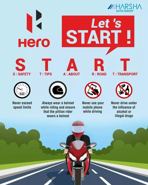 We present up you START our on road safety guide. We care about your safety and request everyone to follow these simple yet powerful tools.  Share if you care. #Safedriving #Smartdriving #RideSafely #SriHarshaHero Safety Rules On Road, Road Safety Games, Road Safety Slogans, Road Safety Tips, Road Safety Poster, Safety Games, Slogan Writing, Room Surprise, Successful Tips