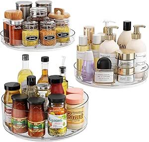 Lazy Susan Organizer, Spice Rack Organization, Bigger House, Cabinet Refrigerator, Lazy Susan Organization, Rotating Spice Rack, Medicine Cabinet Organization, Countertop Bathroom, Kitchen Spice Racks