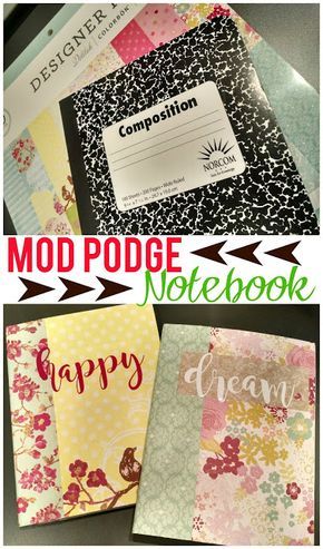 Mod Podge Notebook--A quick, easy and cute way to update a boring composition notebook! Things To Do With Scrapbook Paper, Composition Notebook Diy, Notebook Idea, Altered Composition Books, Mod Podge Projects, Diy Notebook Cover, Composition Notebook Covers, Diy Mod Podge, Notebook Diy