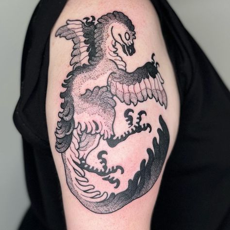 Triassic Cuddle Tattoo, Pterosaur Tattoo, Dinosaur Bones Tattoo, Archaeopteryx Tattoo, Raptor Claw Tattoo, Dinosaur Fossil Tattoo, Traditional Dinosaur Tattoo, Dinosaur Tattoo Sleeve, Spinosaurus Tattoo