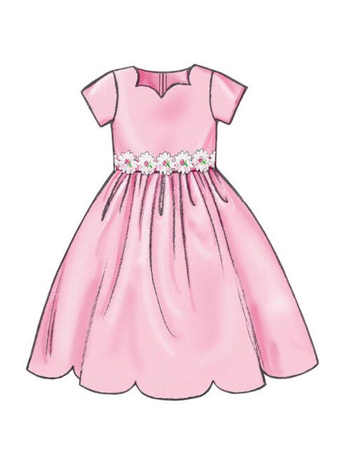 Dress Clipart, Dirndl Skirt, Baby Rosa, Dress Illustration, Girl Dress Pattern, Dirndl Dress, Butterick Sewing Pattern, Dress Drawing