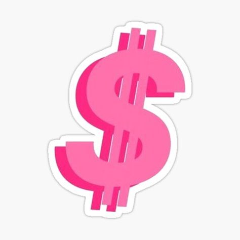 preppy pink money sign sticker #sticker #redbubble #pink #money #redbubble #sorority #college #preppy #aesthetic Pink Dollar Sign, Pink Money, Sign Sticker, Preppy Pink, Dollar Sign, Money Sign, Preppy Aesthetic, Sorority, Money