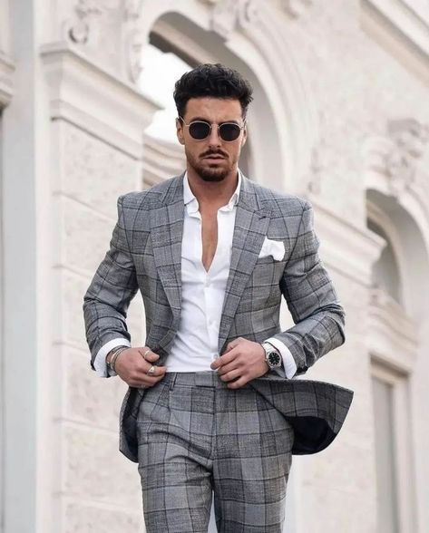 Man Suits fashoin Check Jacket Outfit, Reception Outfit, Checked Jacket, Checked Blazer, A Jacket, Cheque Design, Men's Wear, Blazers For Men, Mens Fashion Trends