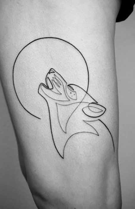 Tato Flash, Mo Ganji, Wolf Tattoos Men, One Line Tattoo, Japanese Tattoo Symbols, Single Line Tattoo, Wolf Tattoos, Wolf Tattoo, Trendy Tattoos