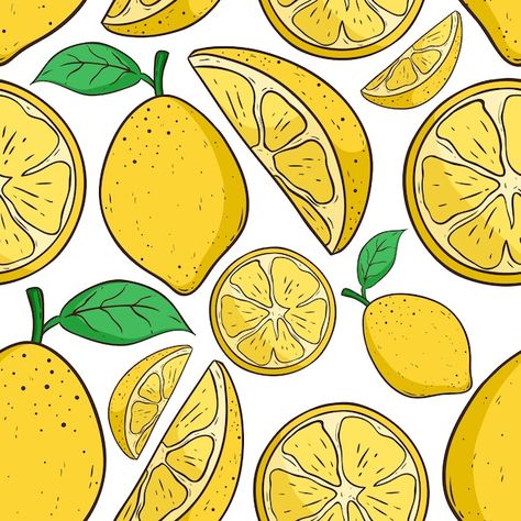 Drawing Lemon, Lemon Drawing, Lemon Background, Yellow Aesthetic Pastel, Doodle Vector, Lemon Painting, Lemon Art, Dragon Ball Painting, Fruit Wallpaper