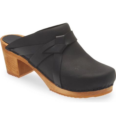 Platform Shoes Heels, Leather Clog, Wooden Clogs, Leather Clogs, Platform Heel, Lace Ruffle, Womens Clogs, Heel Shoes, Mule Clogs