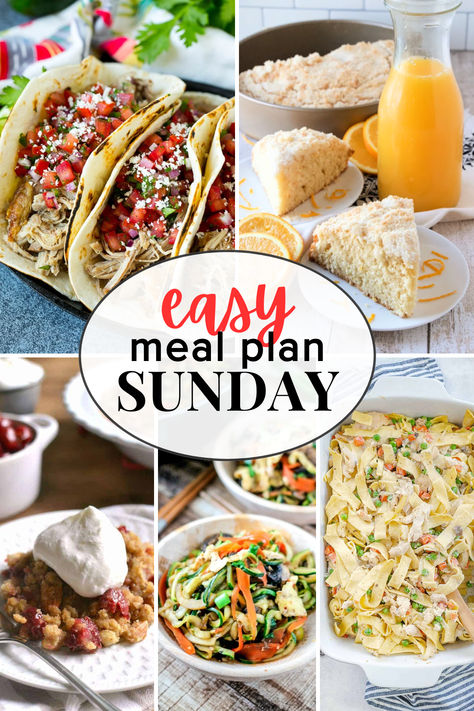 Easy Meal Plan Sunday {Week 56} –  these six dinners, two desserts and a breakfast recipe will help you remove the guesswork from this week’s meal planning. From tacos, to salads, cakes, anc a crumble, there are plenty of recipes your family will enjoy! Easy Meal Plan, Weekly Recipes, Easy Meal Plans, Breakfast Recipe, Week Meal Plan, Meals For The Week, 365 Days, Meal Plan, Main Course