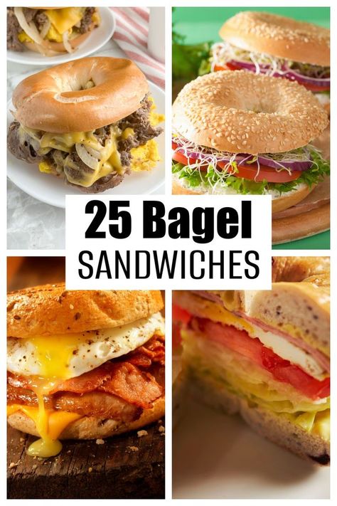 Best Bagel Sandwich, Steak Bagel, Healthy Bagel Sandwich, Bagel Sandwich Lunch, Bagel Fillings, Bagel Sandwich Recipes, Croissant Sandwiches, Healthy Bagel, Bagel Sandwiches