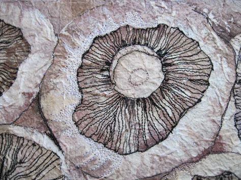 Mushroom Textile Art, Natural Form Textiles, Decay Textile Art, Marion Browning, Natural Forms Textiles, Food Textiles, Nature Textiles, Textile Samples, Decay Art