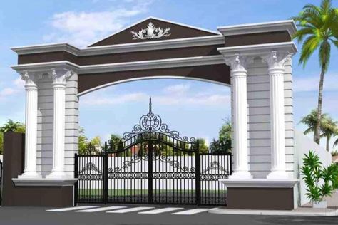 Gerbang 1 in 2022 | House gate design, Entrance gates design, House main gates design Compound Wall Gate Design, Gate Design Ideas, Church Building Design, Home Gate Design, Gate Wall Design, Gate Designs Modern, Modern Gate, House Main Gates Design, House Fence Design