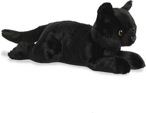 Fluffy Black Cat, Black Cat Plush, Stuffed Animal Cat, Cat Plush, Cute Stuffed Animals, Cat Sitting, Cat Gifts, Stuffed Animal, Plush Toys