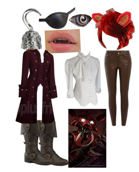 "fnaf foxy cosplay" by laughing-jack5 ❤ liked on Polyvore featuring Å¸Ã¹, Masquerade, Ralph Lauren Black Label and Svoboda Fnaf Inspired Outfits Foxy, Foxy Fnaf Costume, Foxy Makeup Fnaf, Foxy Cosplay Fnaf, Fnaf Foxy Cosplay, Fnaf Foxy Costume, Fnaf Outfit Ideas, Fnaf Outfits, Foxy Costume