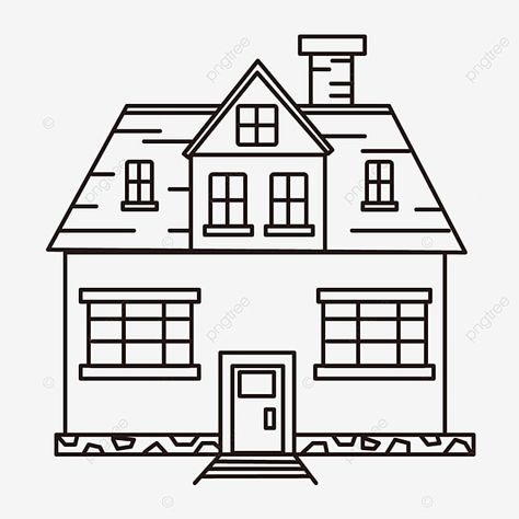 House Clipart Black And White, Chimney Outdoor, Black And White Houses, Evs Worksheet, House Black And White, Vector Building, Xmas Gingerbread, Building Vector, Black And White Clipart