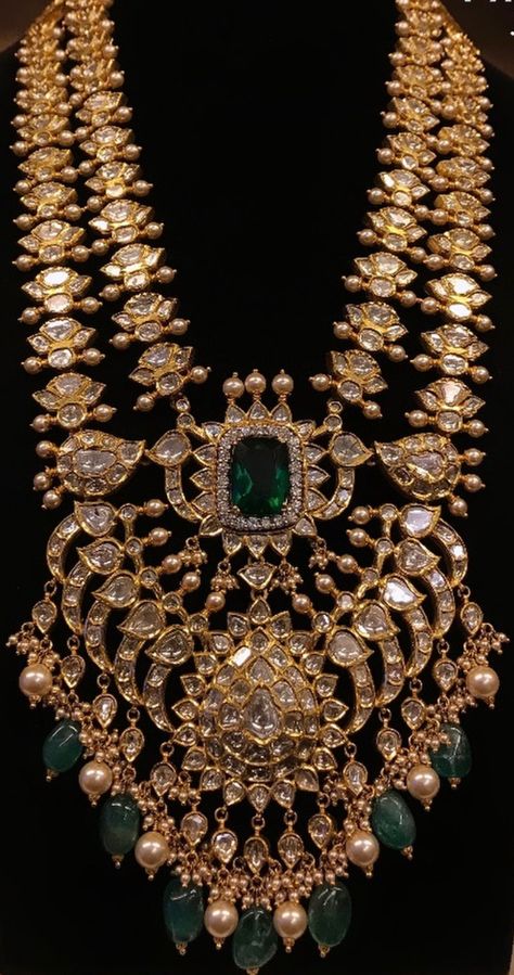 Layered Haram Gold, Rajasthani Jewellery Royal, Goan Jewellery, Uncut Jewellery, Simple Diamond Jewelry, Rajasthani Jewellery, Polki Sets, Wedding Jewellery Designs, Platinum Jewellery