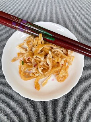 This is slightly sweet, salty, slightly spicy dish my Dad made when I was a kid. We ate it as a side dish, similar to the way we had kimchi or tsukemono.  
My Dad threw it together and couldn't remember how he did it, so my very resourceful Mother-in-Law found a base recipe that I could work from. Team effort all around. Tofu Steak, Japanese Grocery, Spicy Dishes, Hawaiian Food, Fried Tofu, Team Effort, Coleslaw, Base Foods, Mother In Law