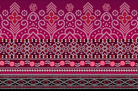 Bandhani Lace Border, Chunri Border, Chunri Motifs, Chunri Pattern, Chunri Design, Digital Graphics Art, Digital Border, Kalamkari Designs, Paisley Print Design