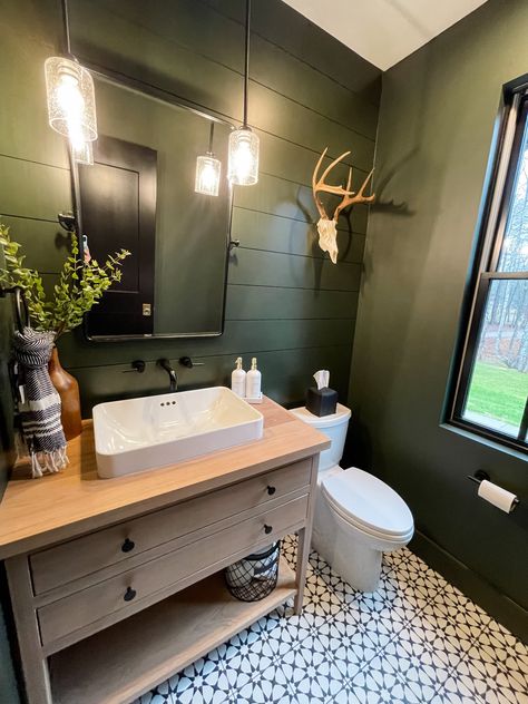 Vox® Rectangle Vessel bathroom sink curated on LTK Lake Home Bathroom Ideas, Guest Bathroom Sink Ideas, Outdoor Theme Bathroom, Rectangle Sink Bathroom, Green Sink Bathroom Ideas, Dark Blue Master Bath, Cabin Bathroom Tile, Woodsy Bathroom Ideas, Farmhouse Vessel Sink Bathroom