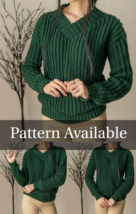 Here we have a fun and easy to follow crochet sweater! It's a unisex sweater so you can make it for any loved one! Let's make this together now! 💖 Be sure to follow on YouTube, Instagram and check out my Etsy @TCDDIY V Neck Sweater Pattern, Diy Crochet Cardigan, Crochet Sweater Pattern Free, Crochet Gift, Holiday Crochet, Tutorial Crochet, Youtube Instagram, Classic Sweater, Crochet Jacket