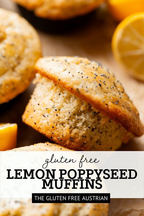 Moist and fluffy, these Gluten-Free Lemon Poppy Seed Muffins are the ultimate treat! Bursting with lemon zest and poppy seeds, and topped with a fresh lemon juice glaze, they're simply irresistible. Poppyseed Muffins, Lemon Poppy Seed Muffins, Seed Muffins, Muffin Papers, Poppy Seed Muffins, Lemon Poppyseed Muffins, Austrian Recipes, Lemon Poppy Seed, Lemon Muffins