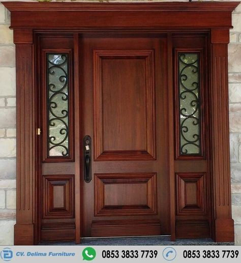 Pintu Interior, Wooden Door Entrance, Modern Entrance Door, House Front Door Design, Modern Wooden Doors, House Main Door Design, Single Door Design, Front Door Design Wood, Main Entrance Door Design