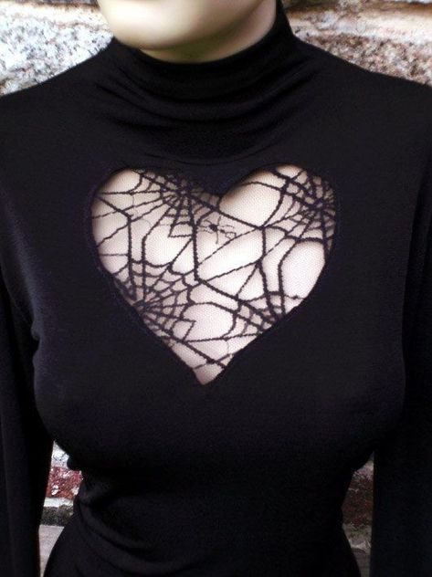 Spiderweb Top, Heart Blouse, Hipster Grunge, Diy Vetement, Kleidung Diy, Ropa Diy, Estilo Punk, Mode Inspo