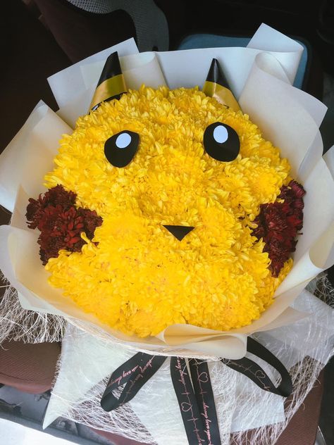 Pikachu #bouquet #pikachubouquet #characters Pikachu Bouquet, Pikachu, Birthday Cake, Valentines, Cake, Birthday, Flowers, Christmas, Gifts