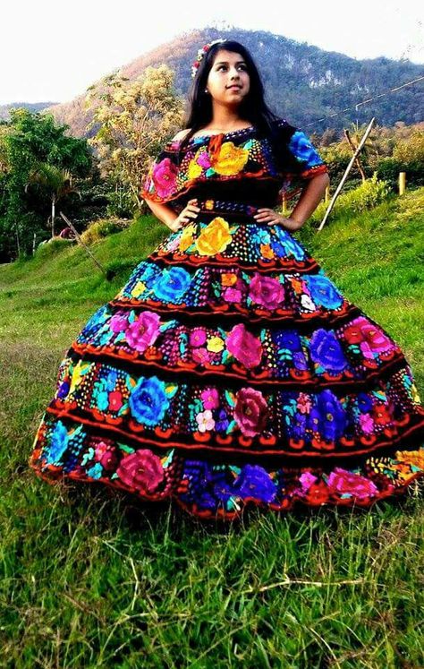 Beautiful Quinceañera dress, Guatemala. Guatemala Quinceanera Dresses, Disney Princess Gowns, Reference People, Colorful Gown, Charro Quinceanera Dresses, Princess Gowns, Traditional Mexican Dress, Quinceanera Ideas, Quince Ideas