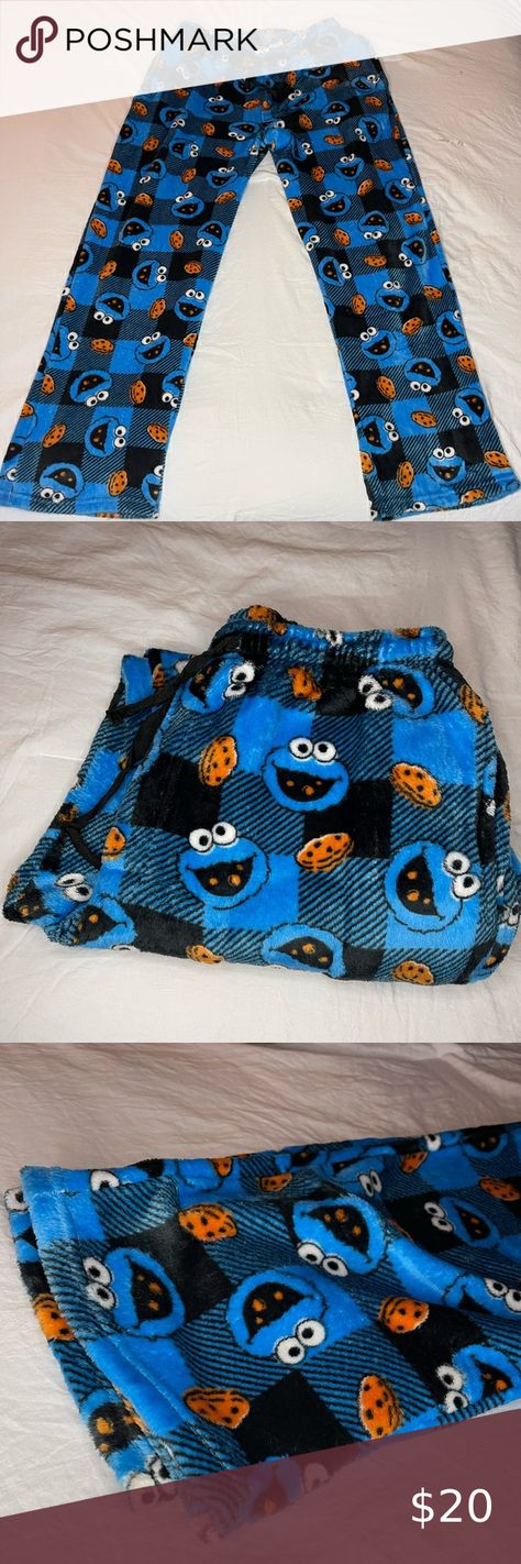 Cookie Monster Pjs Cookie Monster Pjs Pants, Cookie Monster Sweatpants, Cookie Monster Pj Pants, Cookie Monster Pants, Pj Pants Aesthetic, Cookie Monster Pajama Pants, Y2k Pjs, Cookie Monster Pajamas, Fuzzy Pants