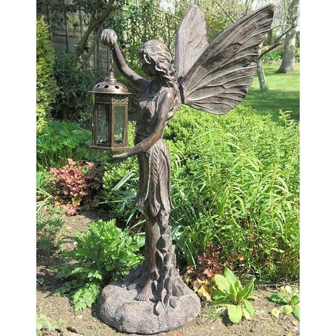 Large Fairy Garden, Angel Garden, Fairy Garden Ornaments, Fairy Lanterns, Fairy Statues, Garden Lanterns, Outdoor Statues, Enchanted Garden, Garden Ornaments