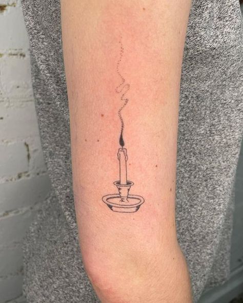 reallynicepoke on Instagram: "Thank you Eva ❤️❤️❤️ custom candle #handpoked" Simple Candle Tattoo, Witchy Candle Tattoo, Lantern Tattoo Vintage, Candelabra Tattoo, Candlestick Tattoo, Candles Tattoo, October Tattoo, Filler Tattoos, Tats Ideas