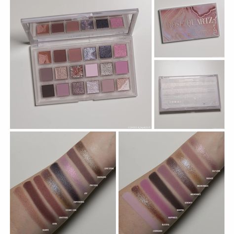 Eyeshadow Palette Swatches, Rose Quartz Eyeshadow Palette, Rose Quartz Makeup, Huda Beauty Rose Quartz Palette Looks, Huda Rose Quartz Looks, Huda Beauty Rose Quartz Palette, Rose Quartz Palette, Product Wishlist, Huda Beauty Eyeshadow Palette