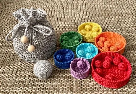 Montessori Crochet Rainbow Developmental Toys for Kids Sorting | Etsy.#CrochetToys #HandmadeToys #DIYToys #CrochetFun #Amigurumi #CrochetPatterns #ToyMaking #CrochetCrafts #CrochetInspiration #CrochetAddict Crochet Kids Pretend Toys, Crochet Toys For One Year Old, Kids Toys Crochet, Crochet Toy Set, Crochet Toys For Toddlers, Crochet Games For Kids, Crochet Preschool, Crochet Toys For Kids, Crochet Toddler Toys