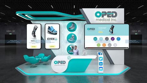 Oped Medical inc_virtual booth 2021 on Behance Booth Design Exhibition, Architecture Exhibition, Exhibition Stall, Exhibition Booth Design, Exhibition Booth, Ux Web Design, Prop Design, Environmental Graphics, Exhibition Stand