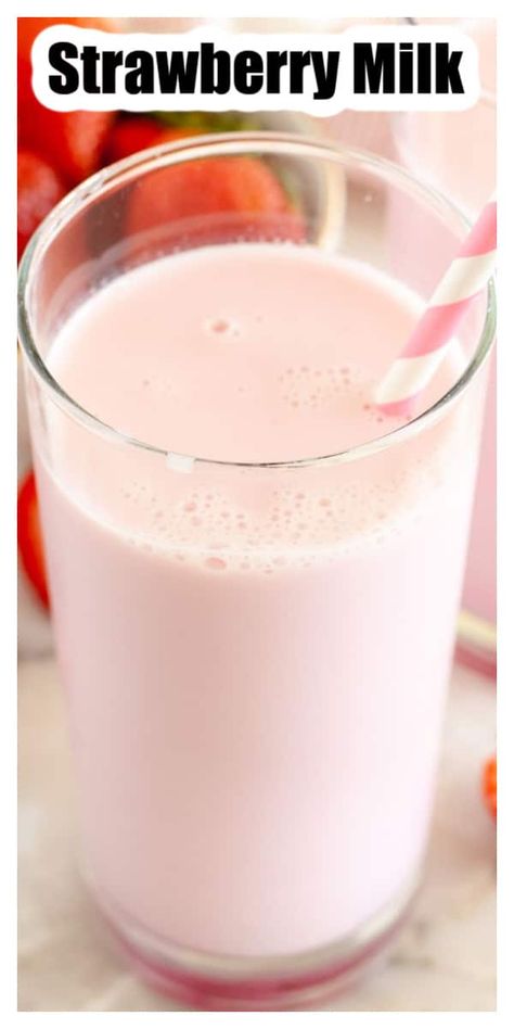 Breakfast Drink Recipes, Strawberry Milk Recipe, Homemade Strawberry Milk, Breakfast Drinks, Fresh Strawberry Recipes, Dessert Pie Recipes, Blackberry Recipes, Strawberry Shortcake Party, Strawberry Flavor