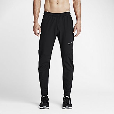 DEFY THE ELEMENTS The Nike Dri-FIT Speed Men's Running Pants feature sweat-wicking, weather-resistant fabric to help keep you dry and comfortable on your run. Benefits Dri-FIT fabric helps keep you dry and comfortable Weather-resistant fabric protects against wind and rain Articulated knees enhance your range of motion Cuffed ankles stay in place while you run Bonded zippers at lower leg for durability and water resistance Reflective details help you stay visible in low-light conditions Prod... Nike Running Pants, Mens Running Pants, Pants Nike, Joggers Pants, Nike Workout, Running Pants, Nike Flex, Womens Workout Outfits, Workout Outfit