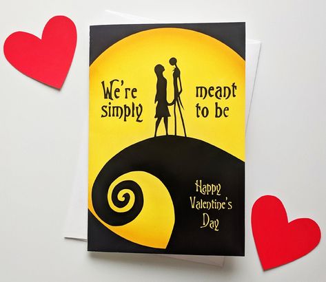 Nightmare Before Christmas Cards Diy, Nightmare Before Christmas Valentines Cards, Halloween Valentine Card, Nightmare Before Christmas Valentines, National Boyfriend Day, Jack Y Sally, Valentines Blanket, Christmas Door Decorating Contest, Valentine Baskets