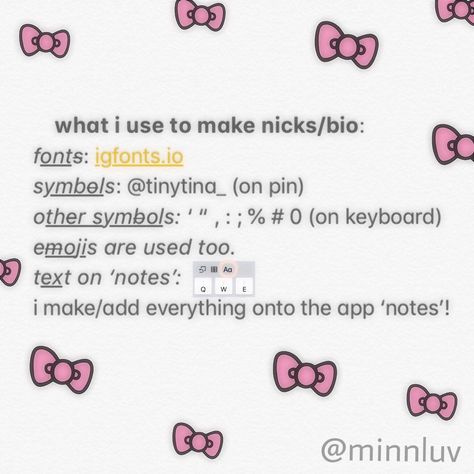 @minnluv on pin 🎀🌙 Alternative Username Ideas, Y2k Symbols Copy And Paste, Aesthetic Fonts Copy And Paste, Copy And Paste Symbols Aesthetic, Symbols Copy And Paste Aesthetic, Cute Discord Bios Copy And Paste, Txt Usernames, Aesthetic Symbols For Bio, Text Symbols Copy And Paste