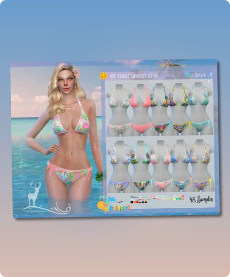 Sims 4 Clothing CC: Female Swimsuit Aster By Dansimsfantasy Sims 4 Female Swimsuit, Dansimsfantasy Cc, Sims4 Clothing, Roxy Swimsuit, Female Swimsuit, Sims 4 Cc Download, Female Clothes, Best Sims, Sims4 Cc