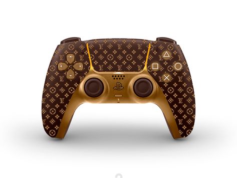 New concept designs for the DualSense PS5. Louis Vuitton by Nick Chukreev on Dribbble Ps5 Console Custom, Ps5 Skin Ideas, Cool Ps5 Controllers, Ps5 Controller Custom, Ps5 Design, Custom Ps5 Controller, Ps4 Controller Custom, Ps4 Controller Skin, Retro Games Wallpaper