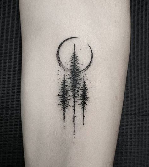 Small Nature Tattoo, Pine Tattoo, Pine Tree Tattoo, Forest Tattoos, Tree Tattoo Designs, Inspiration Tattoos, Different Tattoos, E Tattoo, Tattoo Trends