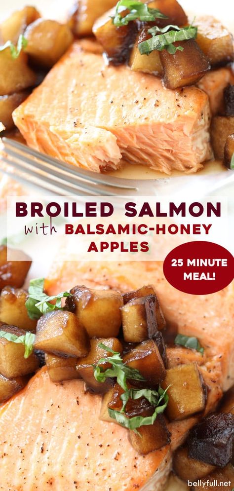 Salmon With Apples, Apple Salmon, Broiled Salmon Recipes, Balsamic Salmon, Best Apple Recipes, Salmon Recipes Baked, Pescatarian Diet, September Crafts, Honey Salmon