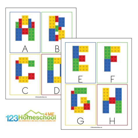 Super cute and free printable lego ABC cards to use as a template to make alphabet letters our of lego or duplo bricks Lego Cards Free Printable, Lego Alphabet Letters Free Printable, Lego Printables Templates, Lego Letters Printable Free, Lego Free Printables, Lego Alphabet Letters, Lego Printable Free, Lego Alphabet, Lego Blocks Printable