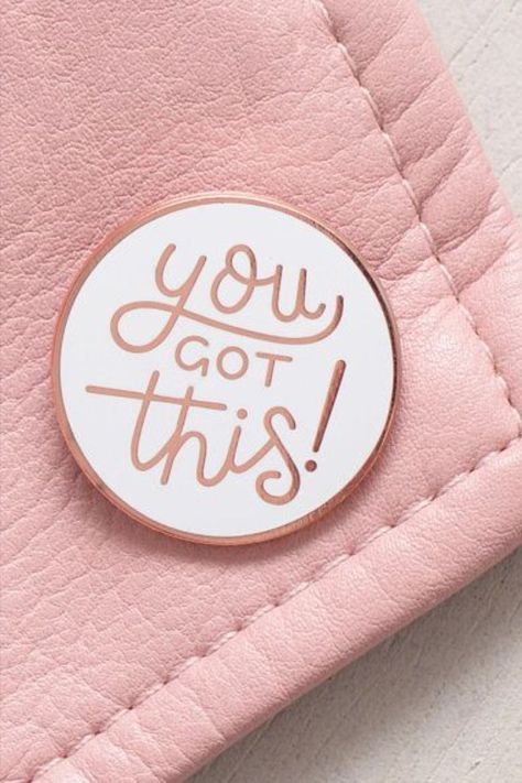 QUOTES | NgLp Designs shares "You Got This" enamel pin quote | motivational, feminist, enamel pin, brooch, lapel pin, gift ideas, crafters, pink, words, quotes + sayings /// #pink #you #motivationalquotes Lamasa Art, Pink Words, Pins Ideas, Pins Enamel, Enamel Pin Display, Pin Display, Enamel Pin Collection, Feminist Gift, Favorite Words