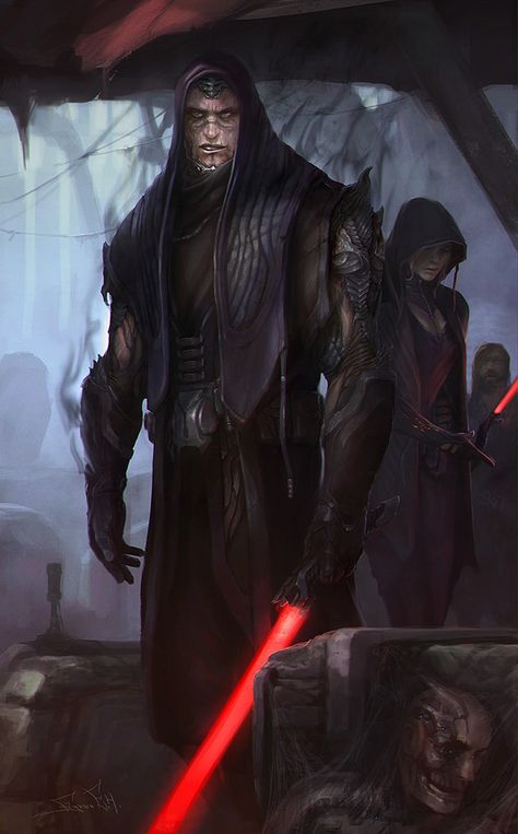 Darth Bane & Zannah, Eugeny Bunin on ArtStation at https://www.artstation.com/artwork/8rmdQ Darth Zannah, Star Wars Canvas Art, Star Wars Sith Lords, Darth Bane, Sith Lords, Jedi Art, Star Wars Painting, Star Wars Sith, Dark Side Star Wars