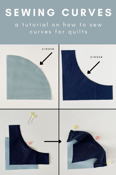 Curved Piecing Tutorial, How To Sew Curves In Quilts, Sewing Curves In Quilting, Curved Quilt Patterns, Circle Quilt Patterns, Curved Piecing, Quilt Room, Drunkards Path Quilt, Drunkards Path