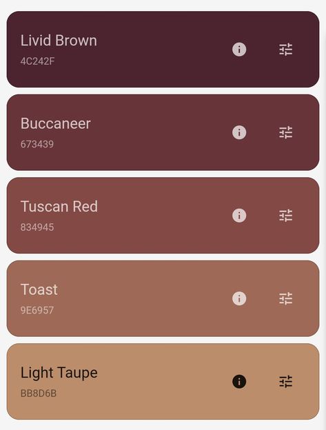 Chaotic Academia Color Palette, Light Brown Hex Code, Soft Grunge Color Palette, Darker Color Palette, Dark Academia Color Palette Hex Codes, Downtown Girl Color Palette, Note Taking Color Palette, Fall Hex Codes, Color Pallets With Hex Codes