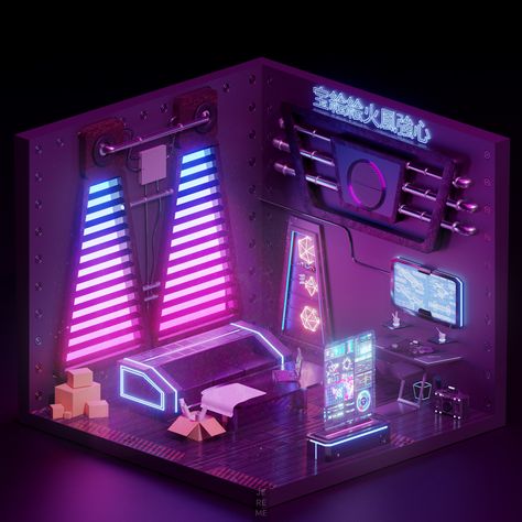 Sci Fi Apartment, Cyberpunk Interior Design, Cyberpunk Interior, Cyberpunk Room, Aesthetic Interior Design, Futuristic Interior, Cyberpunk Aesthetic, Cyberpunk City, Internal Design